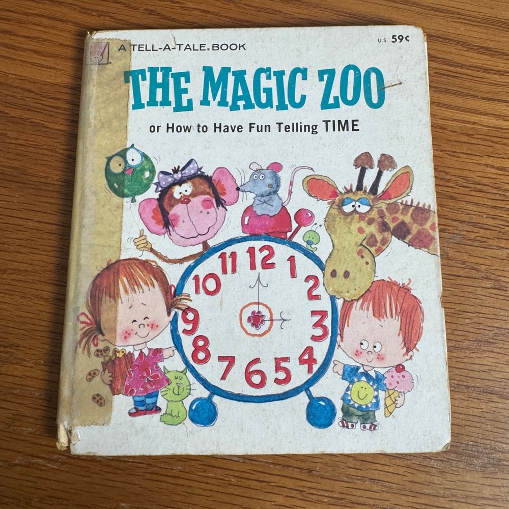 Vintage Whitman Tell-A-Tale Book The Magic‎ Zoo Telling Time 2474-3 Retro Kids